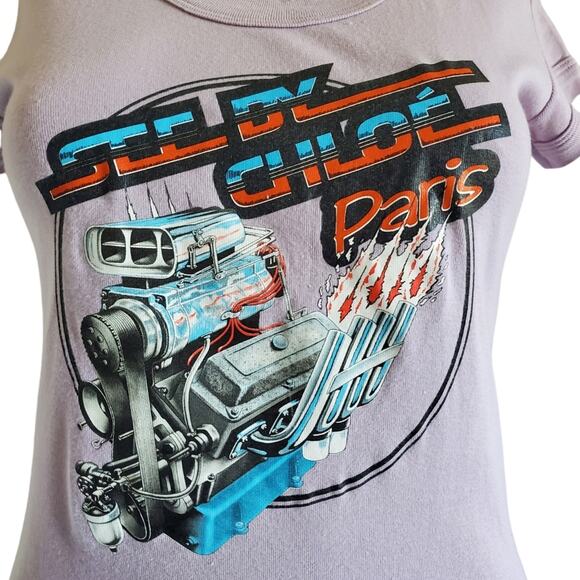 See By Chloe Vintage Lilac Monster Truck Graphic Tee (US 8) - Picture 7 of 7